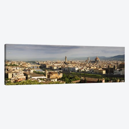 Buildings in a cityPonte Vecchio, Arno River, Duomo Santa Maria Del Fiore, Florence, Tuscany, Italy Canvas Print #PIM9325} by Panoramic Images Canvas Artwork