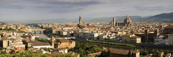 Florence: Buildings in a cityPonte Vecchio, Arno River, Duomo Santa Maria Del Fiore, Florence, Tuscany, Italy by Panoramic Images