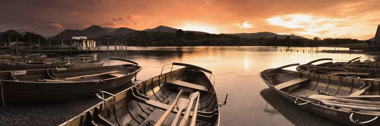 Boats in a lake, Derwent Water, Keswick, English Lake District, Cumbria, England