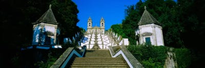 Low angle view of a cathedralSteps of the Five Senses, Bom Jesus Do Monte, Braga, Portugal by Panoramic Images canvas print