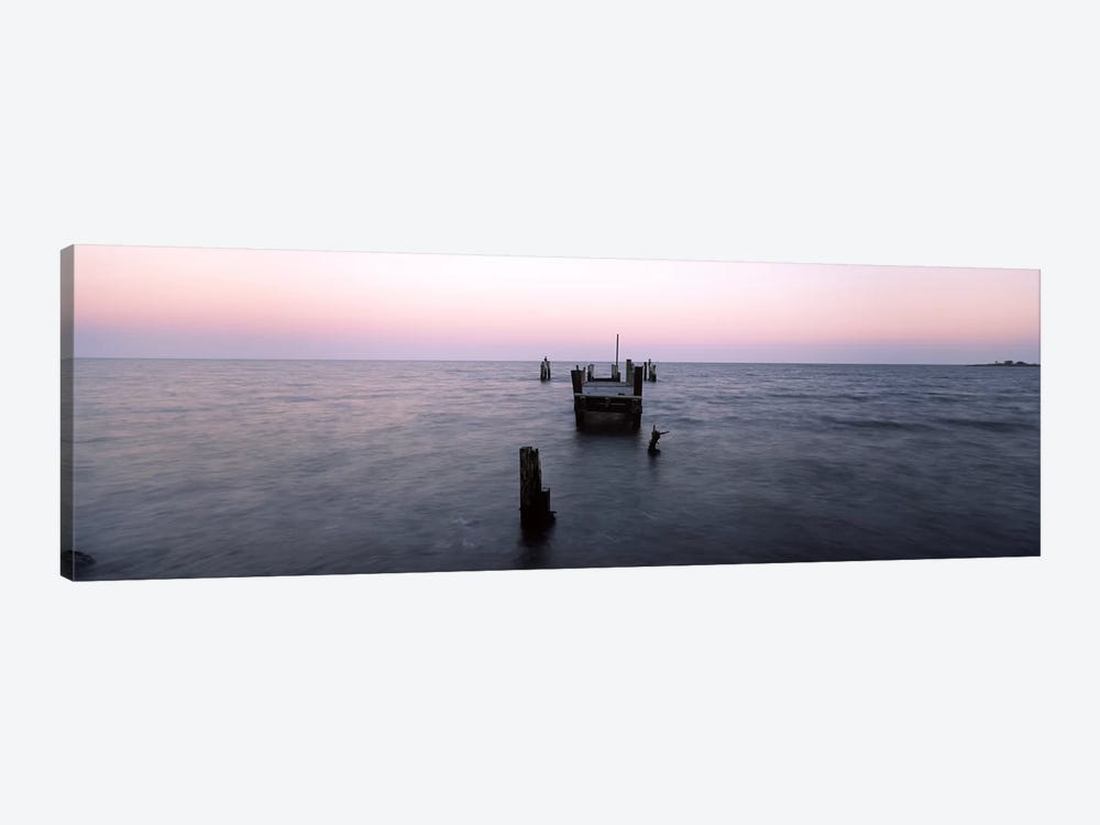 Pier in the Atlantic Ocean, Dilapidated Pier, North Point State Park, Edgemere, Baltimore County, Maryland, USA by Panoramic Images 1-piece Canvas Wall Art
