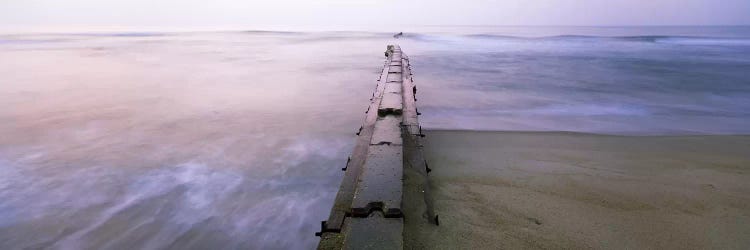 Tide break on the beach at sunrise, Cape Hatteras National Seashore, North Carolina, USA