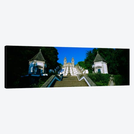 Low angle view of a cathedralSteps of the Five Senses, Bom Jesus Do Monte, Braga, Portugal Canvas Print #PIM935} by Panoramic Images Canvas Print