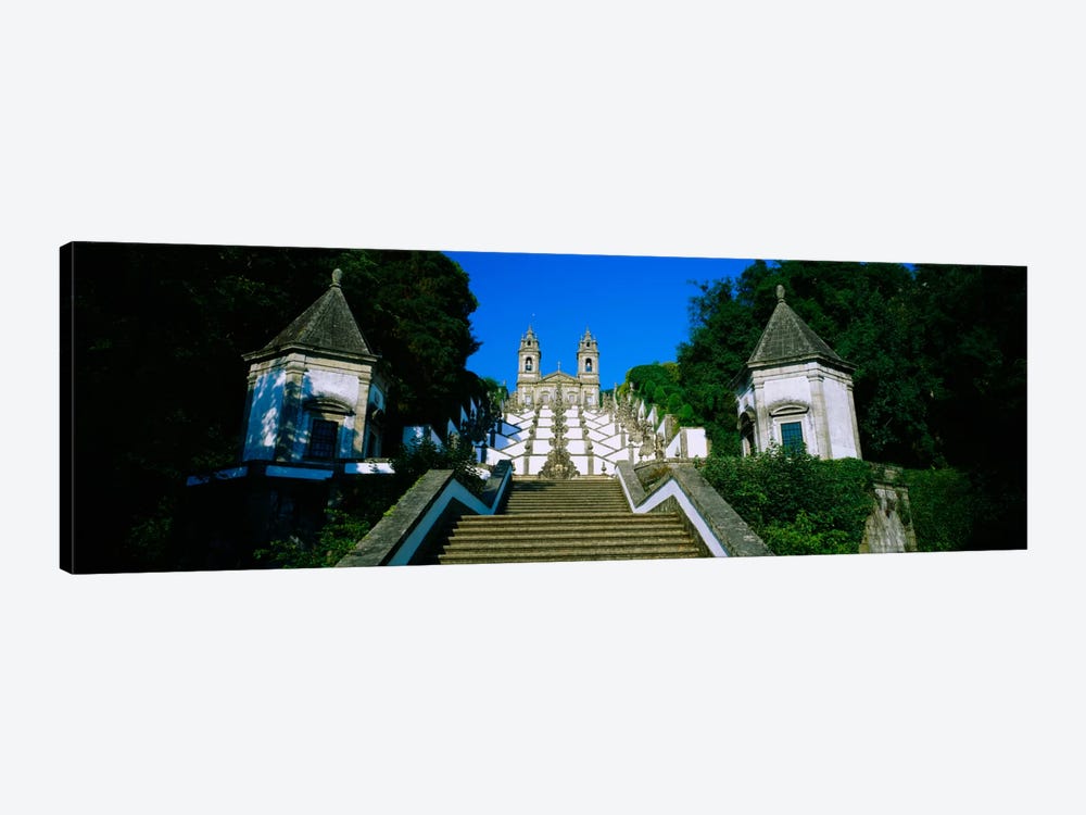 Low angle view of a cathedralSteps of the Five Senses, Bom Jesus Do Monte, Braga, Portugal by Panoramic Images 1-piece Canvas Art