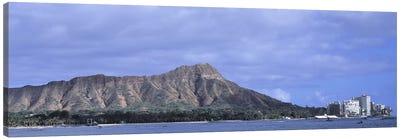 Buildings with mountain range in the background, Diamond Head, Honolulu, Oahu, Hawaii, USA Canvas Art Print - Honolulu Art