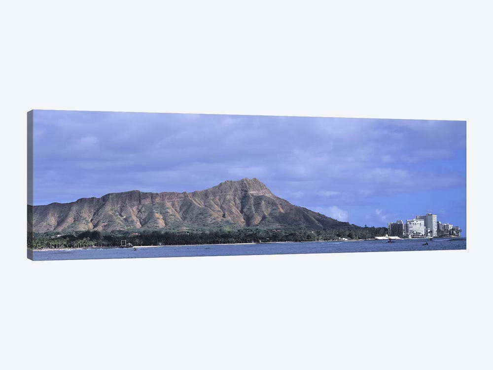 Buildings with mountain range in the background, Diamond Head, Honolulu, Oahu, Hawaii, USA by Panoramic Images 1-piece Canvas Print
