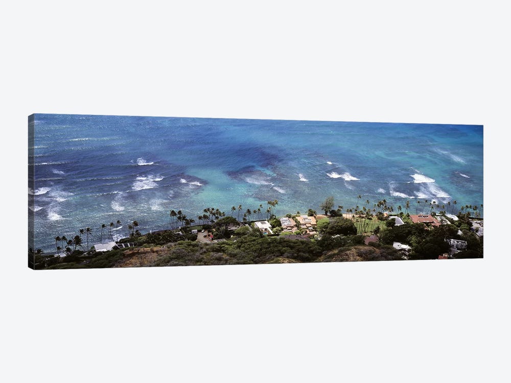 Aerial view of the pacific ocean, Ocean Villas, Honolulu, Oahu, Hawaii, USA by Panoramic Images 1-piece Canvas Artwork