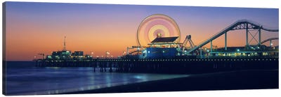 Ferris wheel on the pier, Santa Monica Pier, Santa Monica, Los Angeles County, California, USA Canvas Art Print - Urban Scenic Photography