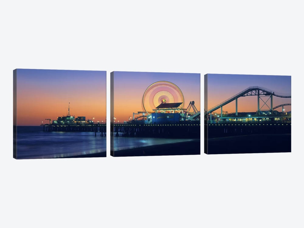 Ferris wheel on the pier, Santa Monica Pier, Santa Monica, Los Angeles County, California, USA by Panoramic Images 3-piece Canvas Print