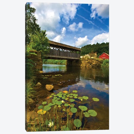 Covered Pedestrian Bridge Over Joes Brook, West Danville, Vermont, USA Canvas Print #PIM9375} by Panoramic Images Canvas Print