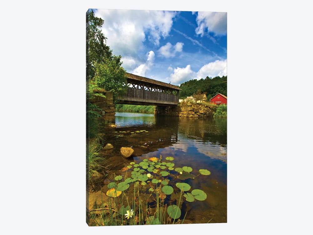 Covered Pedestrian Bridge Over Joes Brook, West Danville, Vermont, USA by Panoramic Images 1-piece Canvas Print