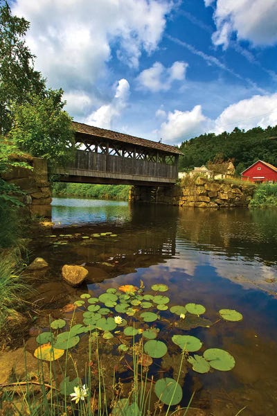 Vermont: Covered Pedestrian Bridge Over Joes Brook, West Danville, Vermont, USA by Panoramic Images