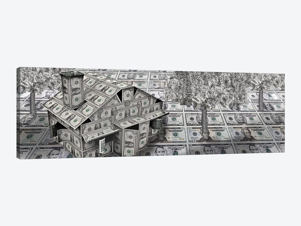 Dollar house with money tree by Panoramic Images 1-piece Canvas Artwork