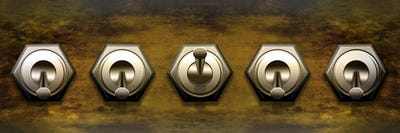 Close-up of five switches by Panoramic Images canvas print