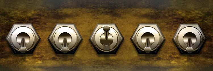 Close-up of five switches by Panoramic Images wall art