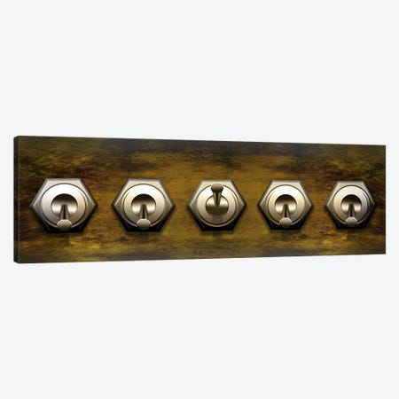 Close-up of five switches Canvas Print #PIM9387} by Panoramic Images Canvas Artwork