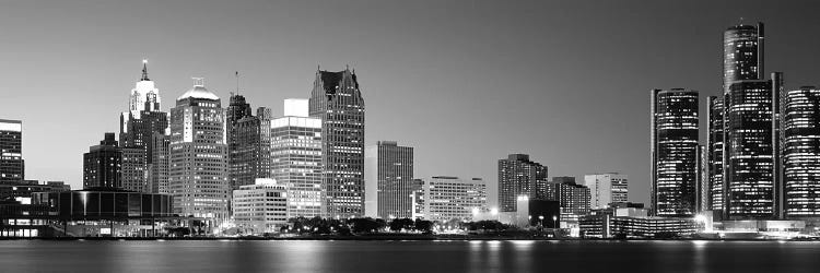 City at the waterfront, Lake Erie, Detroit, Wayne County, Michigan, USA