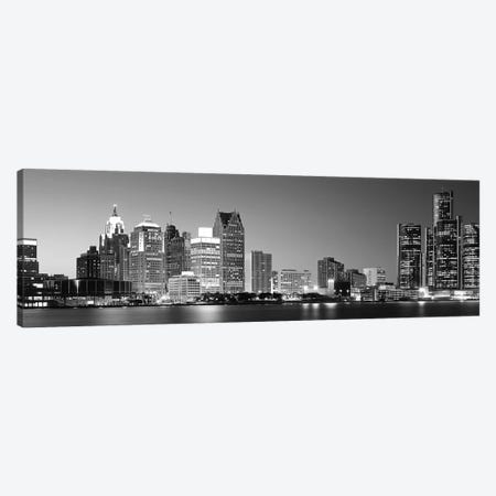 City at the waterfront, Lake Erie, Detroit, Wayne County, Michigan, USA Canvas Print #PIM9391} by Panoramic Images Canvas Artwork