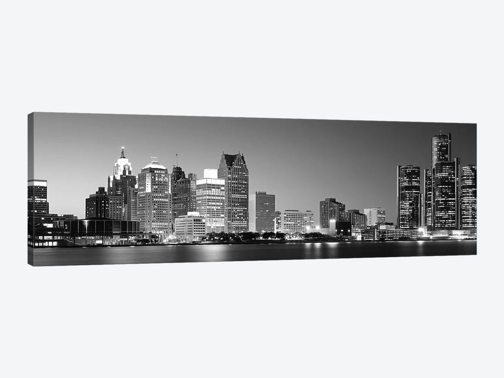 City at the waterfront, Lake Erie, Detroit, Wayne County, Michigan, USA by Panoramic Images 1-piece Art Print