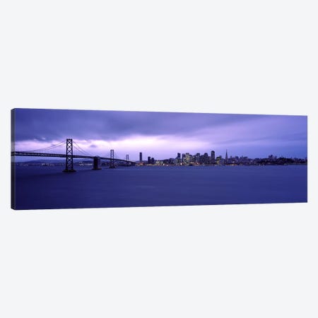 Suspension bridge across a bayBay Bridge, San Francisco Bay, San Francisco, California, USA Canvas Print #PIM9393} by Panoramic Images Canvas Art