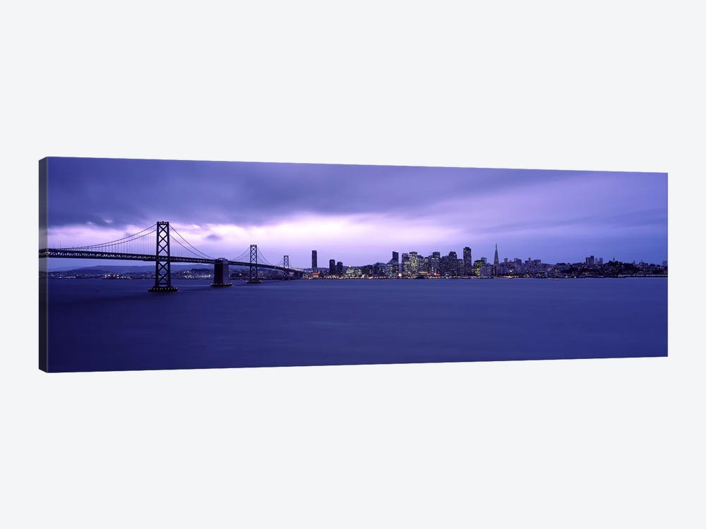 Suspension bridge across a bayBay Bridge, San Francisco Bay, San Francisco, California, USA by Panoramic Images 1-piece Canvas Art Print
