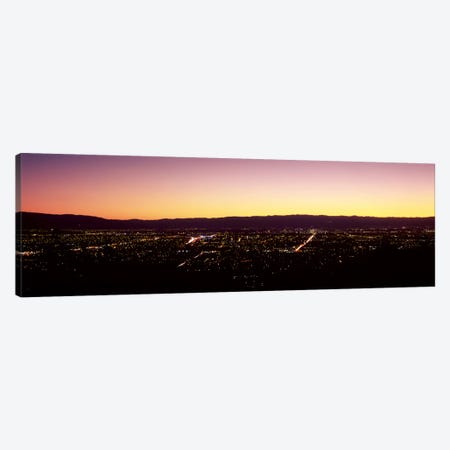 City lit up at dusk, Silicon Valley, San Jose, Santa Clara County, San Francisco Bay, California, USA #2 Canvas Print #PIM9395} by Panoramic Images Canvas Print