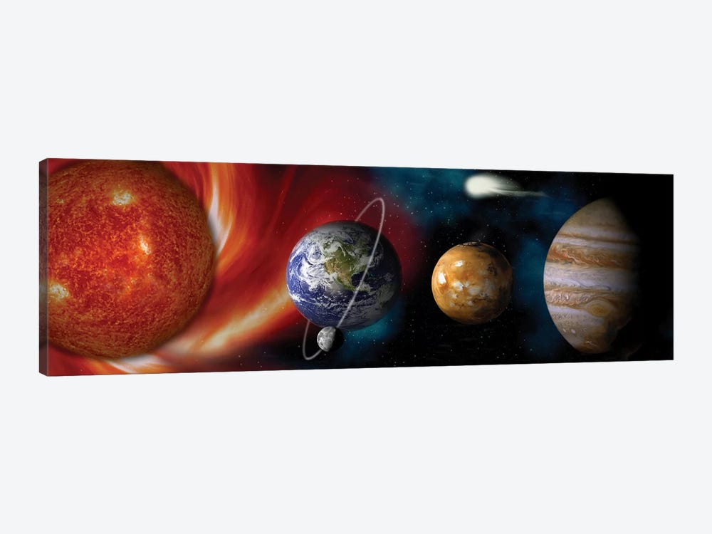 Sun and planets by Panoramic Images 1-piece Canvas Wall Art