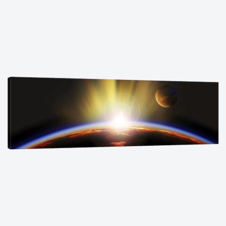 Sunrise over earth Canvas Print #PIM9400} by Panoramic Images Canvas Wall Art