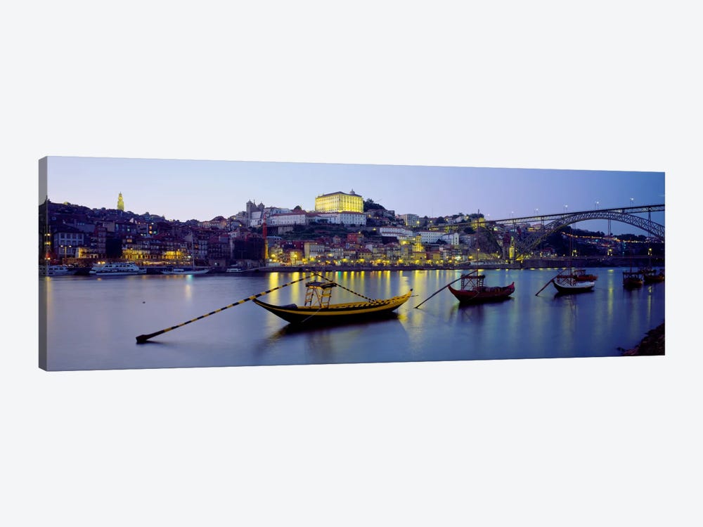 Boats In A River, Douro River, Porto, Portugal by Panoramic Images 1-piece Canvas Artwork