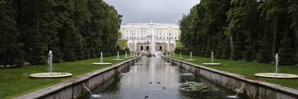 Canal at Grand Cascade at Peterhof Grand Palace, St. Petersburg, Russia