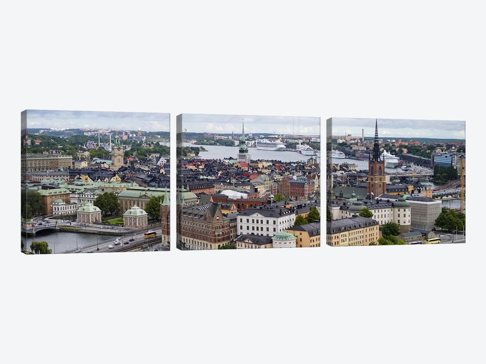 High-Angle View Of Gamla Stan (Old Town), Stockholm, Sweden by Panoramic Images 3-piece Art Print