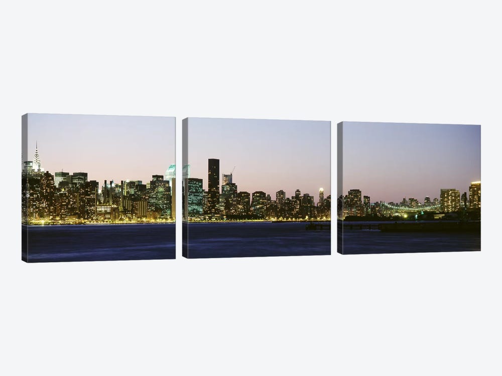 Skyscrapers at the waterfront, New York City, New York State, USA #3 by Panoramic Images 3-piece Canvas Art