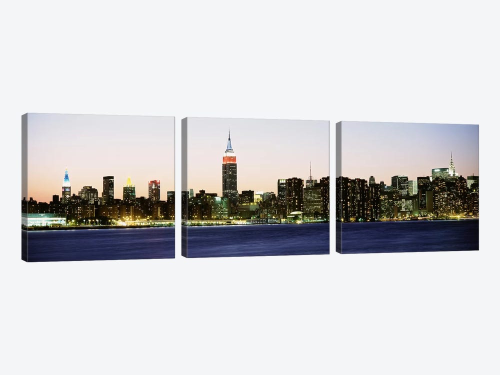 Skyscrapers at the waterfront, New York City, New York State, USA #4 by Panoramic Images 3-piece Art Print