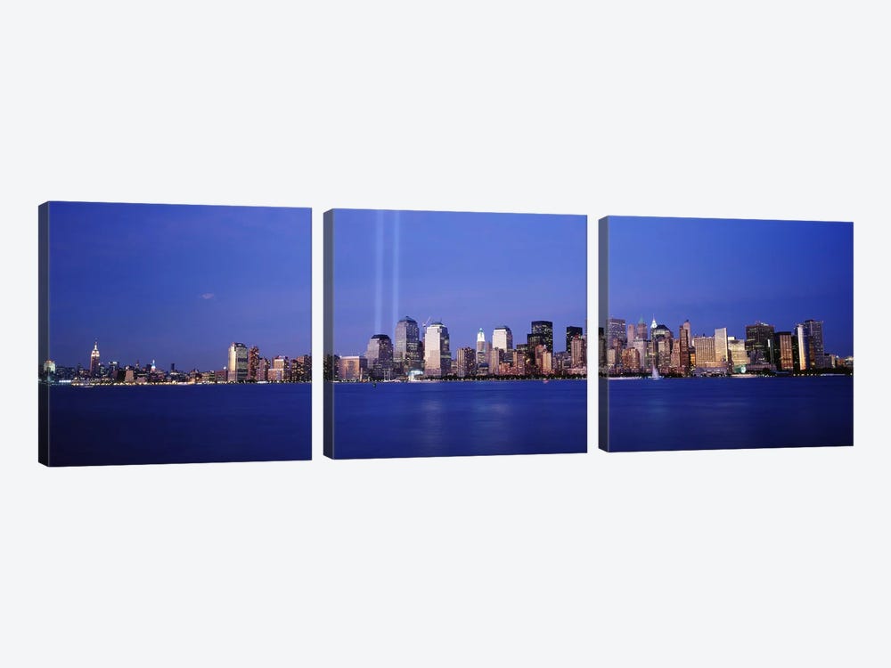 Tribute in Light, World Trade Center, Lower Manhattan, Manhattan, New York City, New York State, USA by Panoramic Images 3-piece Canvas Art