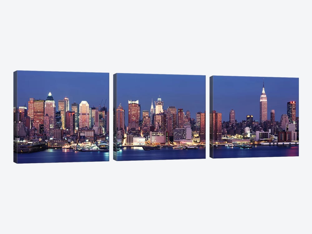 Dusk, West Side, NYC, New York City, USA by Panoramic Images 3-piece Canvas Artwork