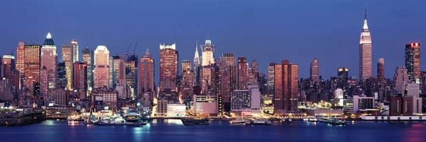 U.S. Cities: Dusk, West Side, NYC, New York City, USA by Panoramic Images