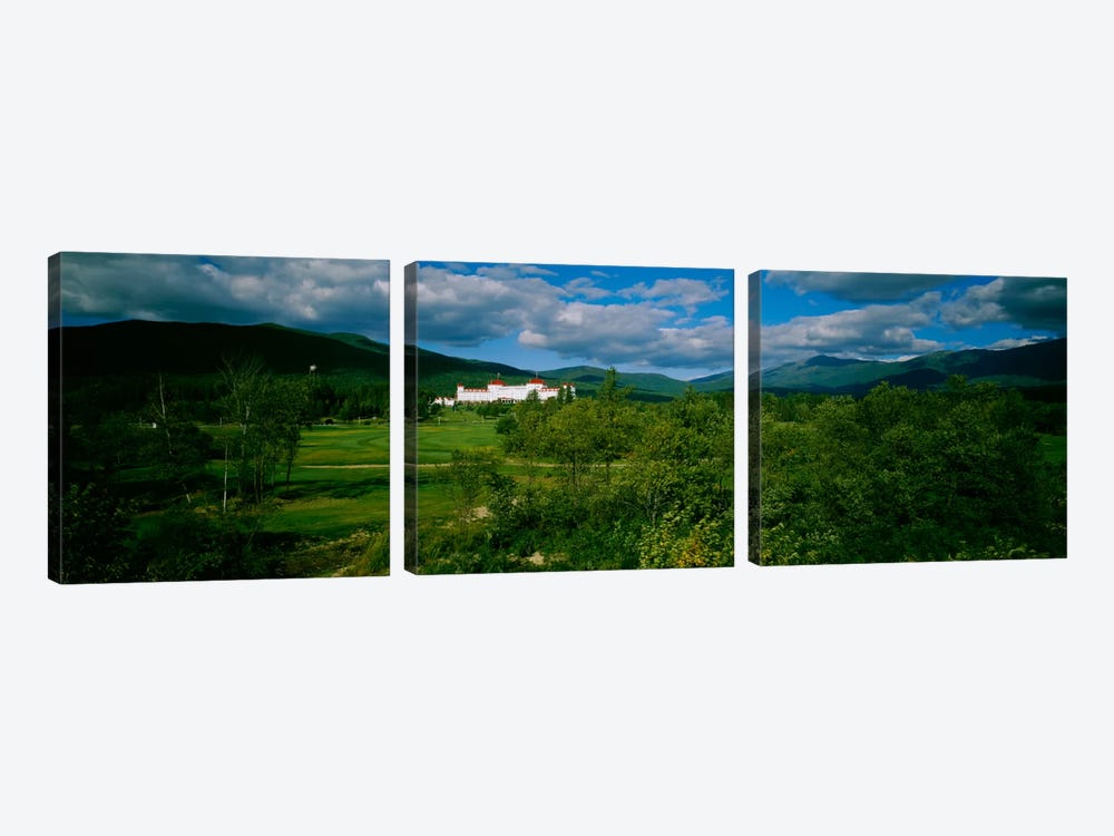 Hotel in the forestMount Washington Hotel, Bretton Woods, New Hampshire, USA by Panoramic Images 3-piece Canvas Artwork