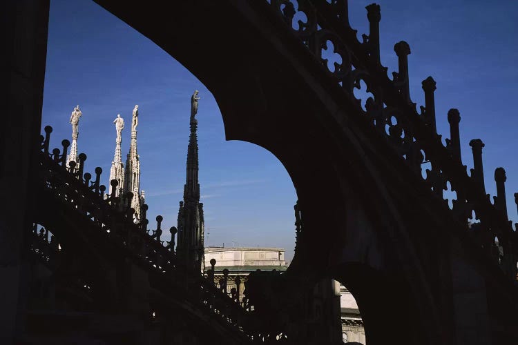 Low angle view of a cathedral, Duomo Di Milano, Milan, Lombardy, Italy