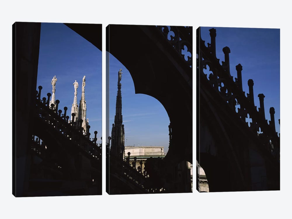 Low angle view of a cathedral, Duomo Di Milano, Milan, Lombardy, Italy by Panoramic Images 3-piece Canvas Artwork