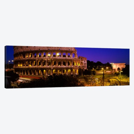 Colosseum (Flavian Amphitheatre) At Night, Rome, Lazio, Italy Canvas Print #PIM94} by Panoramic Images Canvas Artwork