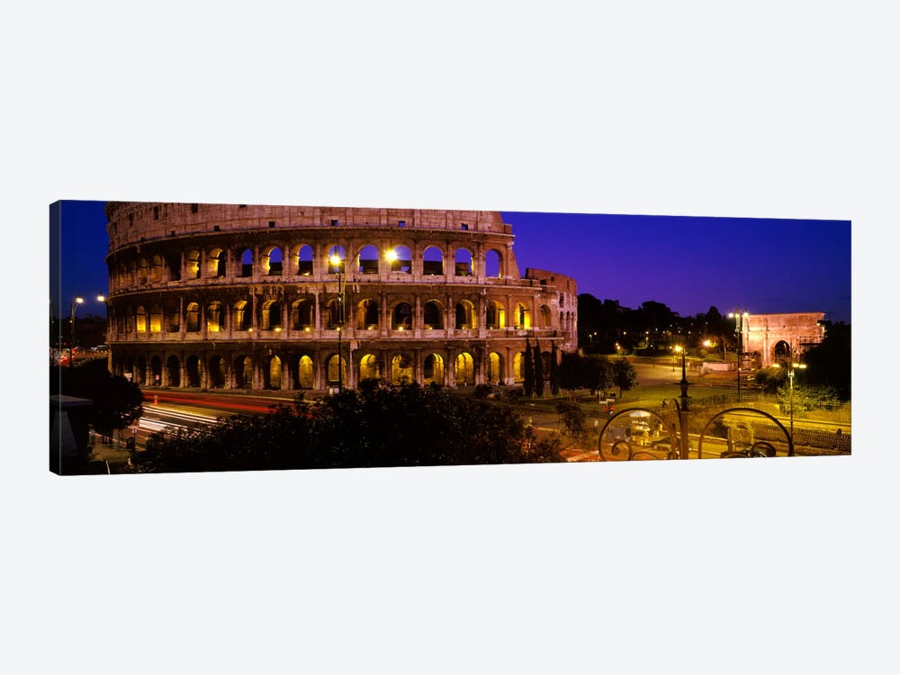 Colosseum (Flavian Amphitheatre) At Night, Rome, Lazio, Italy by Panoramic Images 1-piece Art Print