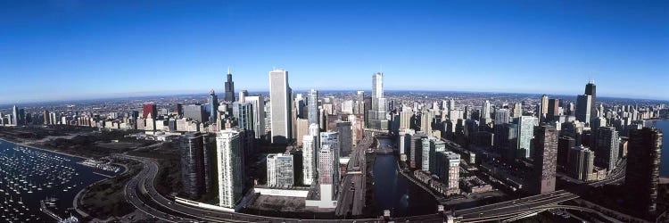 Skyscrapers in a city, Trump Tower, Chicago River, Chicago, Cook County, Illinois, USA 2011