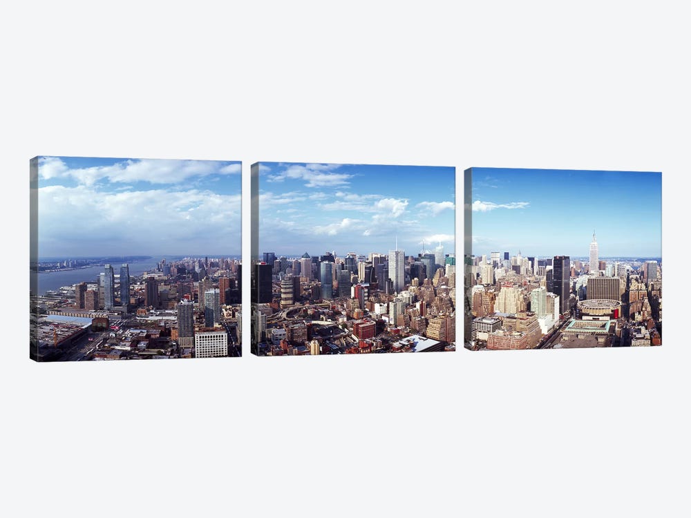 Skyscrapers in a city, Manhattan, New York City, New York State, USA 2011 #3 by Panoramic Images 3-piece Canvas Print