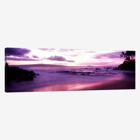 Fuchsia Coastal Sunset, Makena Beach, Maui, Hawaii, USA Canvas Print #PIM9510} by Panoramic Images Canvas Wall Art