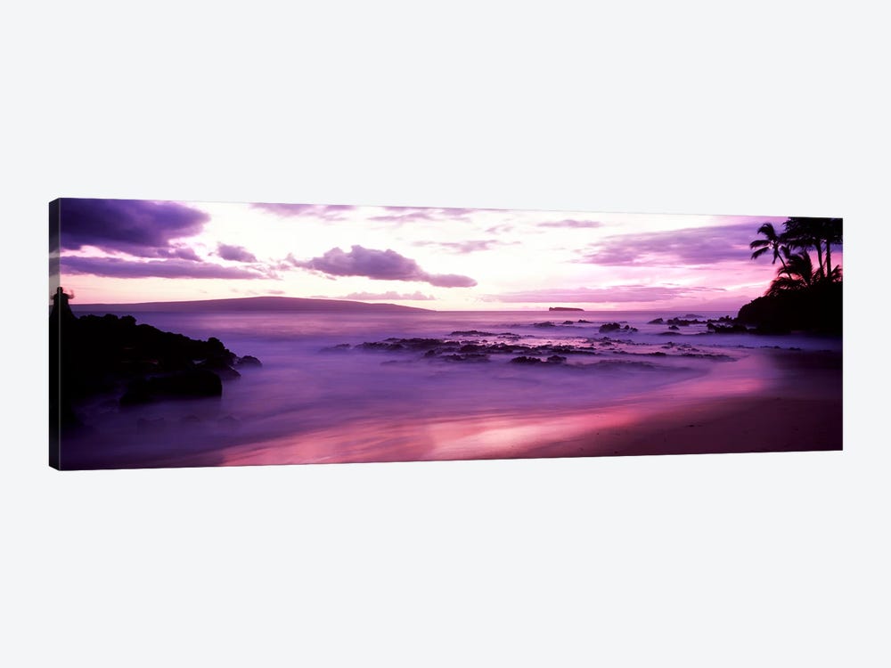 Fuchsia Coastal Sunset, Makena Beach, Maui, Hawaii, USA 1-piece Canvas Wall Art