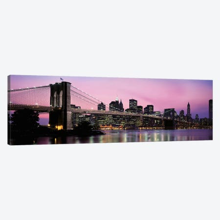 Brooklyn Bridge across the East River at dusk, Manhattan, New York City, New York State, USA Canvas Print #PIM9541} by Panoramic Images Canvas Print