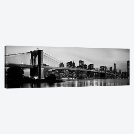 Brooklyn Bridge across the East River at dusk, Manhattan, New York City, New York State, USA Canvas Print #PIM9542} by Panoramic Images Art Print