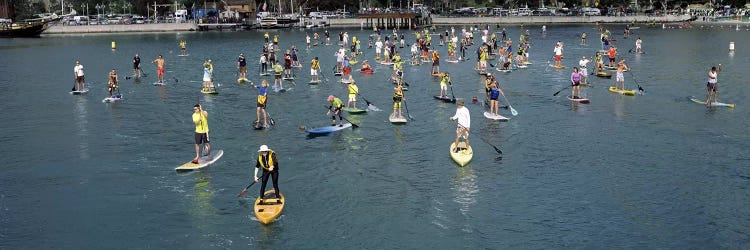 Paddleboarders in the Pacific Ocean, Dana Point, Orange County, California, USA