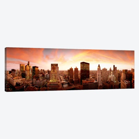 Sunset Skyline Chicago IL USA Canvas Print #PIM956} by Panoramic Images Canvas Print