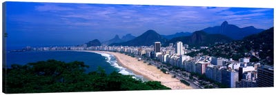High-Angle View Of Copacabana And Surround National Parks, Rio de Janeiro, Brazil Canvas Art Print - Brazil Art